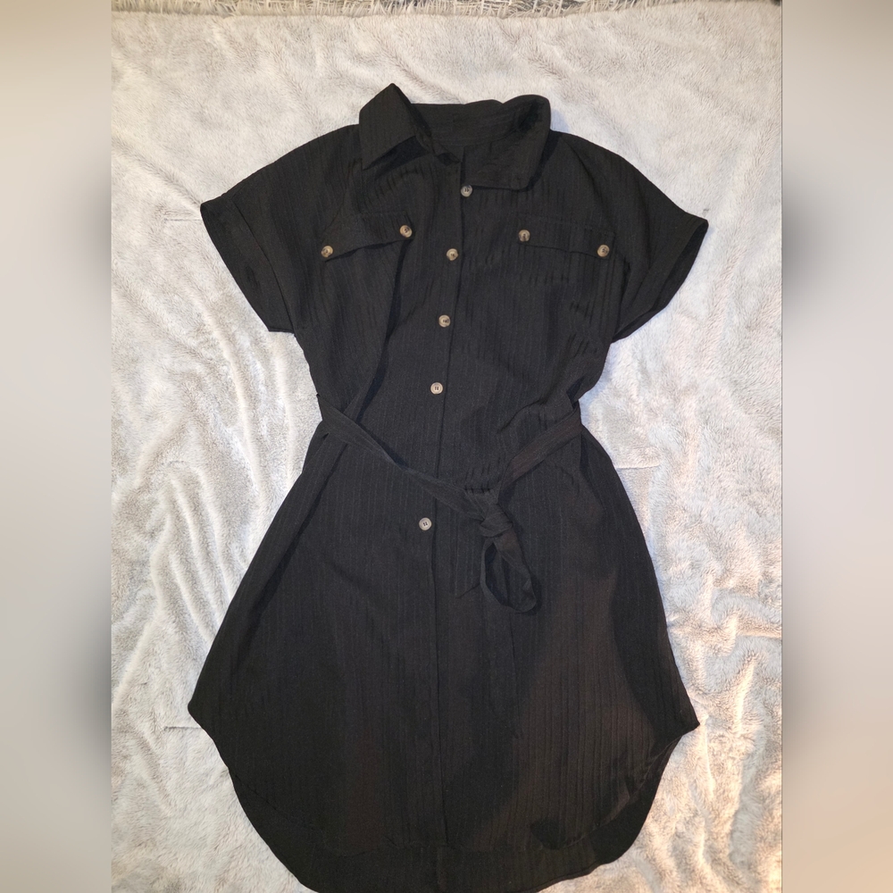 SHEIN Black Textured Fabric